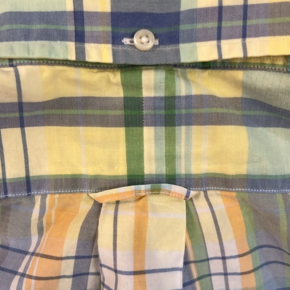 Ralph Lauren Beach Twill Plaid Shirt Short Sleeve Cotton Button Front Pocket XL - Picture 14 of 14